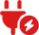 A red and green image of an electric plug.